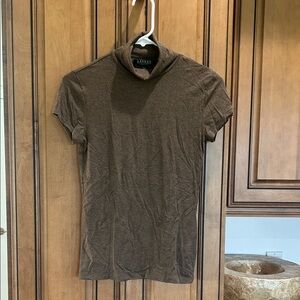 Lauren Ralph Lauren Chocolate brown Short Sleeve turtleneck top